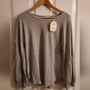 NWT Altar'd State Gray Textured Knit Top
